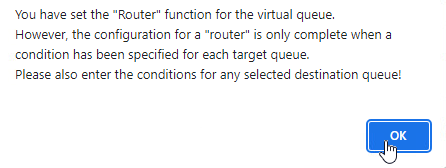 Dialogue to set up a failover queue in easyPRIMA